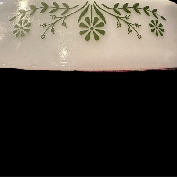 Vintage Glasbake Divide Bakeware Casserole Dish White&Green‎ Flower Pattern - Picture 8 of 13